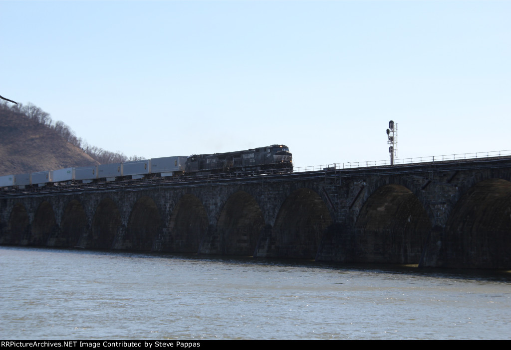 NS 9397 takes a westbound over Rockville Bridge